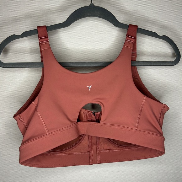 Old Navy Active Go Dry Zip Front Sports Bra 36C Coral Pink Full Support‎ Women - Picture 4 of 9